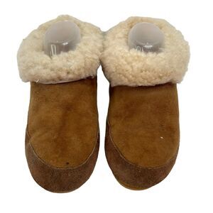 Overland Size 8 Australian Sheepskin Shearling Slippers Women’s Brown Slip On